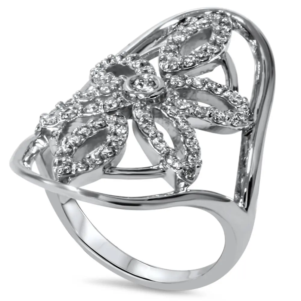 5/8ct Vintage Diamond Right Hand Knuckle Ring 14K White Gold
