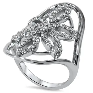5/8ct Vintage Diamond Right Hand Knuckle Ring 14K White Gold