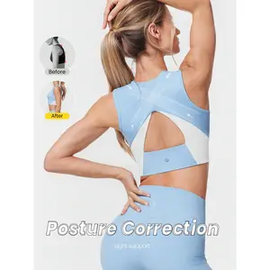 GLOWMODE OptiDry Breathable Compressive Quick-Dry Mesh Paneling Cutout Back Sports Bra Low Impact Yoga Pilates Studio Gym Daily Active Wear Removable Cups