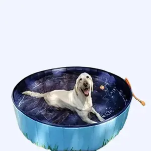 Pet Pool Dog Swimming Pool Foldable Large Dog Bath Supplies - Durable PVC & PP Board, Non-Slip Bottom, Quick Drainage, Portable Design, Available in Sizes XXS to XL