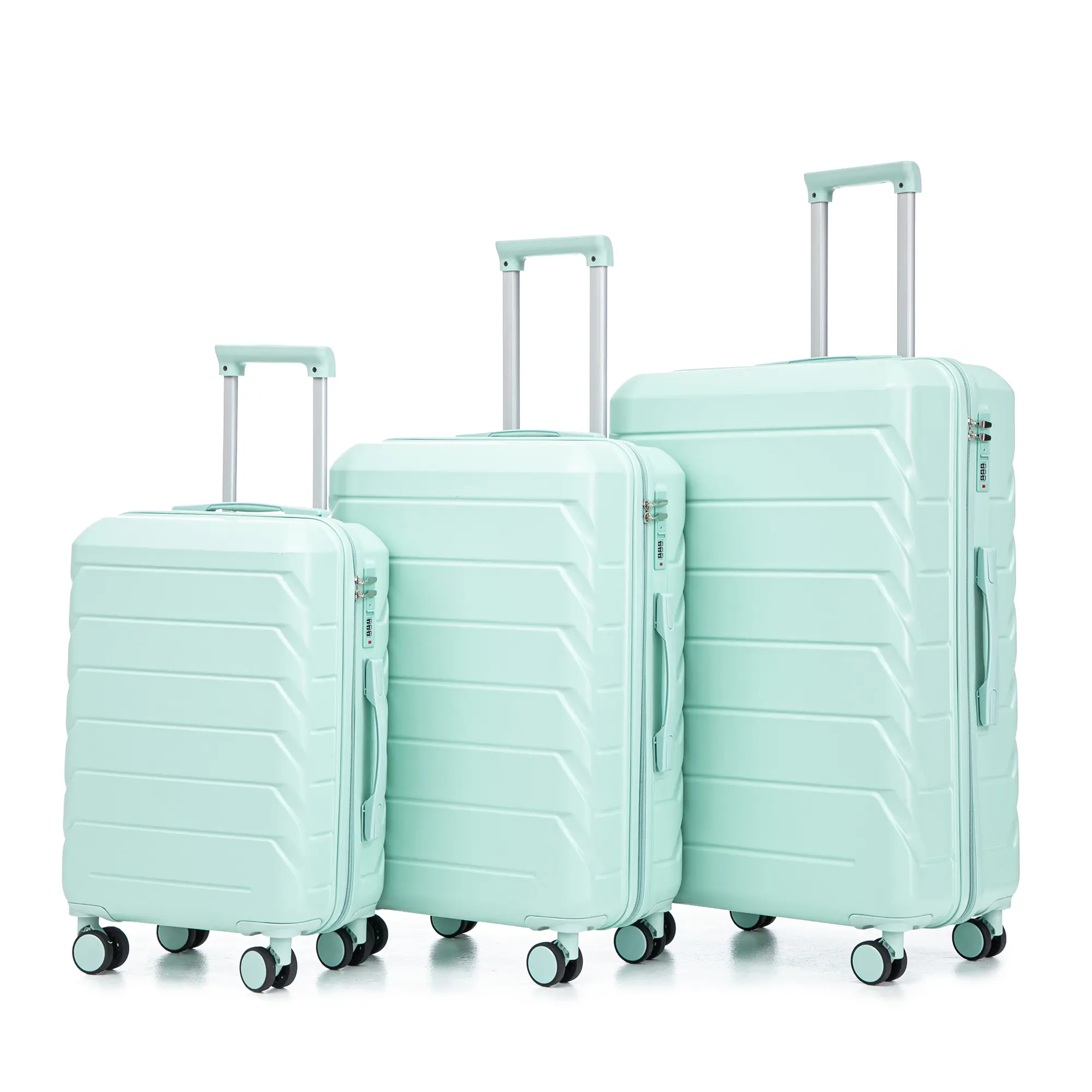 20/24/28 inch three piece ABS luggage compartment, TSA password lock, rotating silent universal wheels, sturdy and durable under pressure, three adjustable pull rods, large internal capacity with zipper compartment, suitable for business and family travel