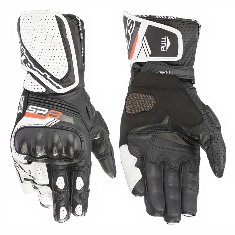 Motorcycle Riding Gloves Full Finger Touchscreen Hard Knuckle Leather Gloves for Dirt Bike, Motocross & Street Riding, Breathable Non-Slip Grip
