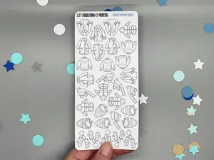 Winter Clothes Themed DIY Color Sticker Sheet