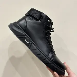 Plus Size Men's Solid Colour High Top Boots With Side Zipper, Comfy Non Slip Durable Casual Shoes For Men's Outdoor Activities