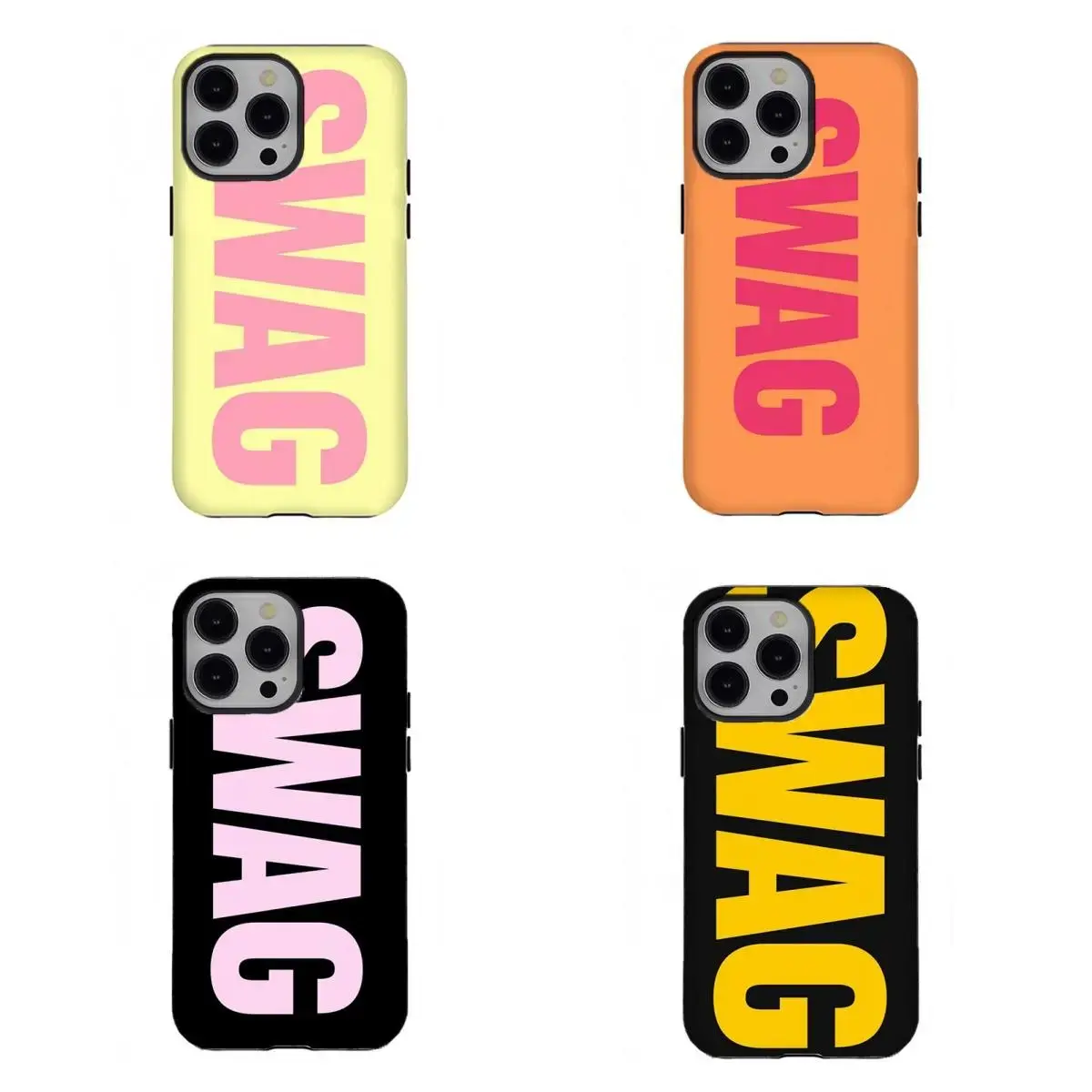 SWAG Combo Phone Case Vibes Colorful Perfect Gift for Fashion Girl Women Compatible for iPhone 11 12 13 14 15 16 17 Pro Max Plus Air Mini Streetwear Hypebeast Aesthetic Bright Pattern Unbreakable Rugged Outer Layer Bumper
