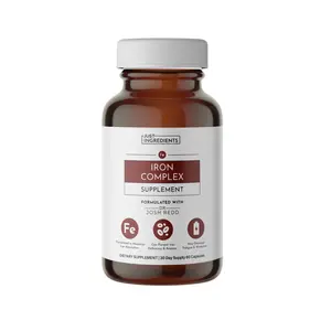 Just Ingredients Iron Complex Supplement with Ferrochel Vitamin C & Probiotics for Optimal Iron Absorption and Gut Health