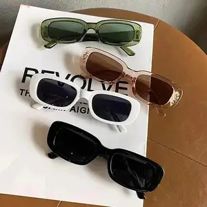 4-Pack Vintage Small Square Women's Sunglasses, Narrow Rectangle Anti-Glare Eyewear, Stylish for Travel & Street Style Everyday Wear, Sunglasses For Women, Womens Sunglasses