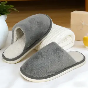 Cozy Warm Cotton Solid Color House Slippers Women & Men Slippers Soft Fuzzy Comfortable Winter Slippers Stylish Home Slippers-Cotton, Thick Soft, Super Warm & Fashionable, Winter Home Slippers
