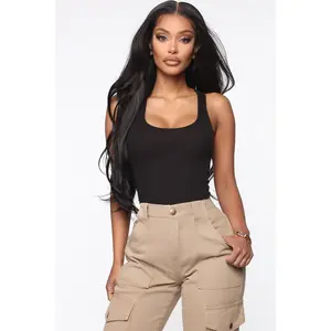 Essential Racer Back Tank Top - Black