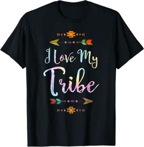 I Love My Tribe Tie Dye T-Shirt - Autumnsc Shop 38B0F1LJGXQZ