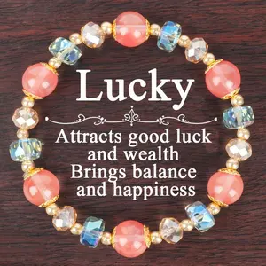 [Top-Rated] Lucky Charm Bracelet with Colorful Synthetic Crystals- Perfect Jewelry Gift for Loved Ones, Ideal for Daily Wear& Special Occasions
