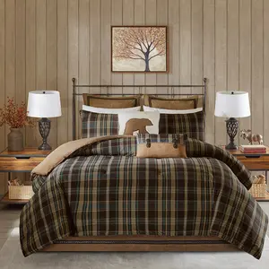 Serta Plaid 4 Piece Comforter Set