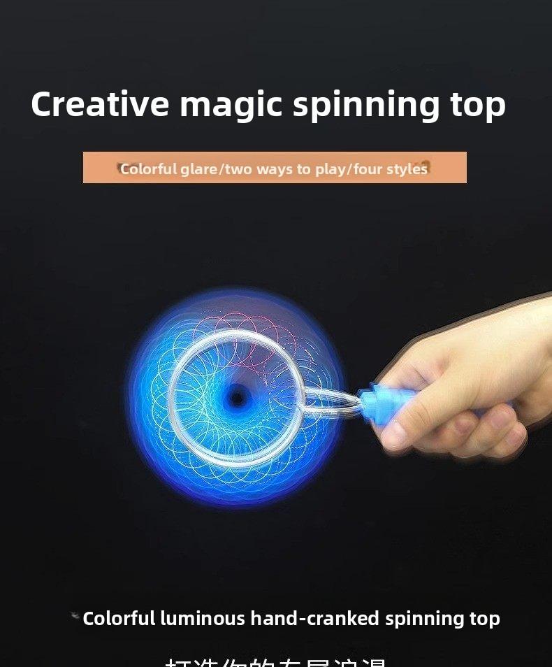 Kids' Light-Up Hand-Crank Magnetic Orbital Magic Yo-Yo – Glowing Spinning Gyro Toy with Magnetic Flywheel Effects