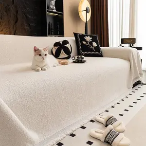 Solid Color Sofa Cover, Washable Sofa Slipcover, 1 Count Non-slip, Soft Comfortable Sofa Protector for Home Living Room Bedroom Hotel Dormitory