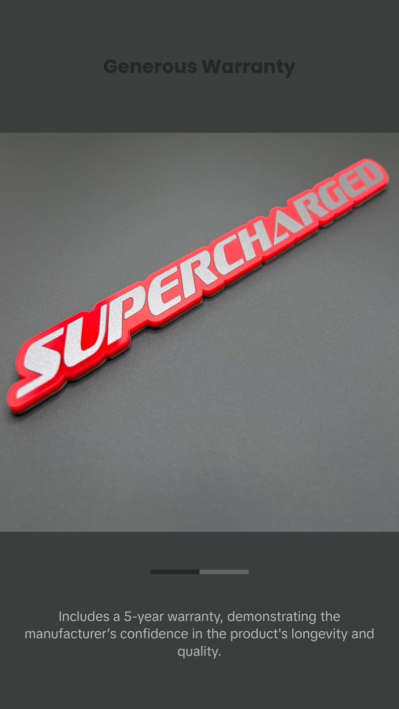 One SUPERCHARGED Emblem fits Dodge Durango Charger Challenger Trackhawk Badge