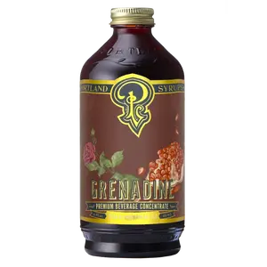 Grenadine Syrup blends pomegranate with delicate rose petals and fair-trade organic cane sugar and a hint of brown sugar. A perfect balance of vibrant pomegranate notes with subtle floral hints, maintaining a pleasant tartness while enriching any drink.
