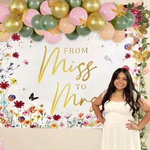 Wildflower Miss To Mrs Bridal Shower Decorations Wildflower Backdrop Balloons Spring Floral Love Is In Bloom Wedding elorette Decor Party Supplies