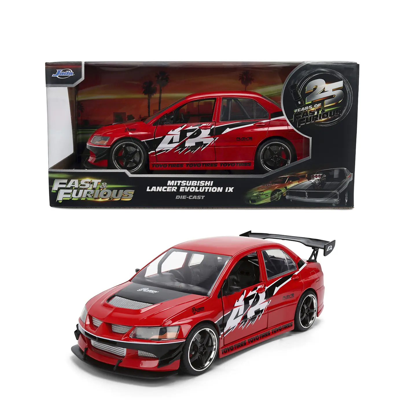 Jada 1:24 Fast & Furious SEAN's Mitsubishi Lancer Evolution IX Diecast Model Car Iconic Movie Inspired Collectible Item
