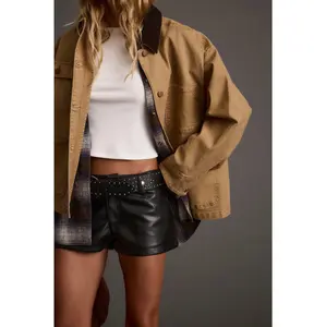 Steele Black Vegan Leather Shorts