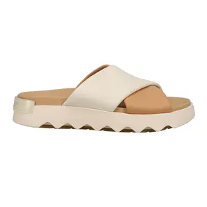 Sorel Womens Viibe Crisscross Slide Casual Sandals Casual Low Heel 1-2" - Beige
