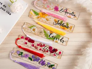 Personalized Resin Flower Bookmark with Tassel | Custom Name Dried Floral Bookmark | Bookish Gift for Book Lovers | Handmade Aesthetic Reading Accessory