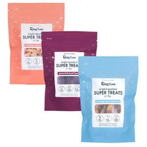 King Lou Original Trio 100% USA Treats Bundle - Beef Heart Jerky, Wild Salmon Bites, Whole Chicken Feet - Natural Dental, Joint Health, Skin & Coat, and Heart Support for dogs and cats