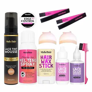 Dolahair Lace Glue Kit - Complete Set with Lace Tint Mousse, Wig Installation & Melting Spray(Medium Brown)