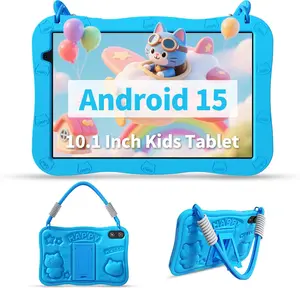 VASOUN Android 15 Kids Tablet 10.1" HD IPS Display 8GB RAM (3+5GB Extended) 32GB Storage 6000Mah Battery Wifi 6 Parental Controls & Lanyard Included(Blue)