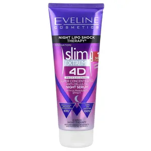 Eveline Cosmetics Slim Extreme 4D, Super Concentrated Anti-Cellulite Night Serum, 8.8 fl oz (250 ml)