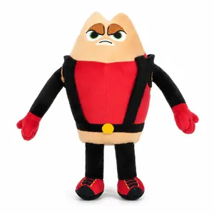 Angry Egg Hero Character Plush Toy, Cartoon Egg Man Stuffed Doll, Cool Red Outfit Egg Figure Plushie, Anime Game Character Home Sofa Bedroom Decor Plush Ornament, Kids Collectible Stuffed Gift Birthday Party Decor