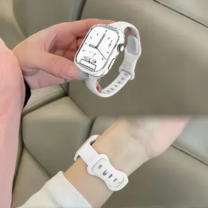 Ultra Thin Slim Silicone Band for Apple Watch, Soft Lightweight Breathable Strap for Women, Elegant Design for Yoga Gym Daily Wear, Perfect Gift for Her