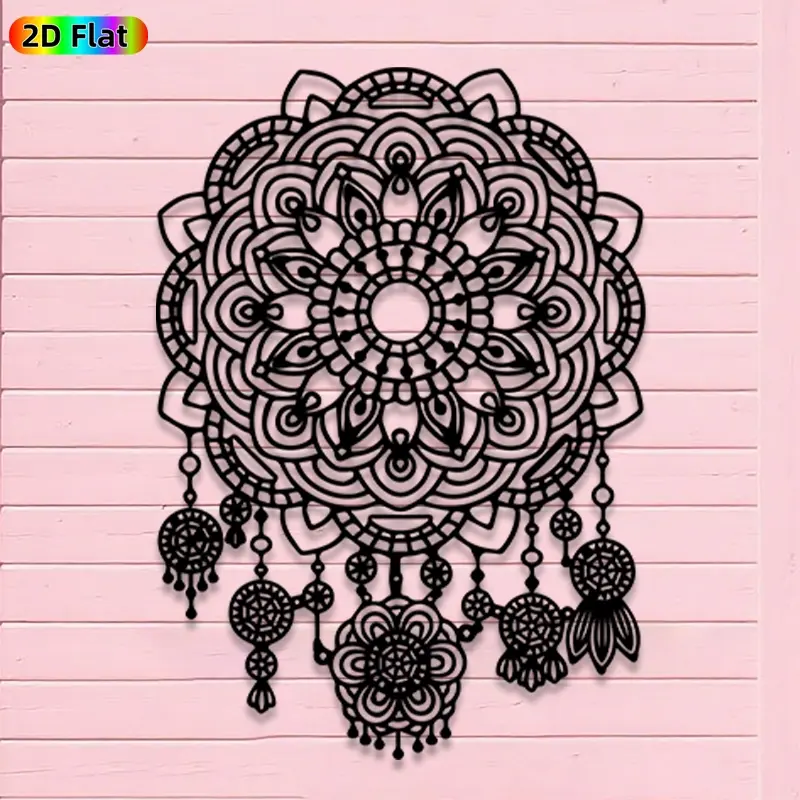 1pc Romantic Dreamcatcher Metal Wall Art, Romantic Dreamcatcher Statue Mural, Iron Craft, Perfect for Bedroom, Boudoir, Love Alcove Decor, Intricate Craftsmanship, Artistic Metalwork, Valentine's Decor, Ideal Gift for Dreamers