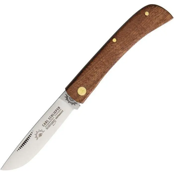 German Eye Clodbuster Jr. Folding Knife Brown Wood Handle - 9870 HZ