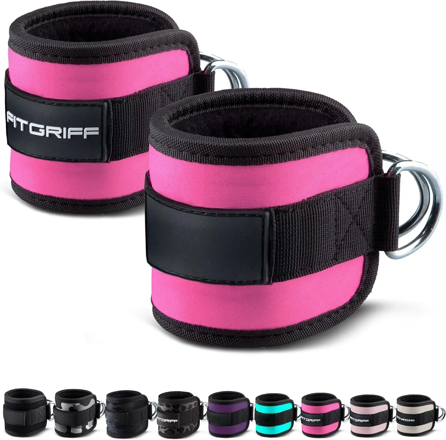 Ankle Straps V1 for  Machine (2 Pieces) - Gym Workout Equipment -  Pulley Attachment, Kickback Straps