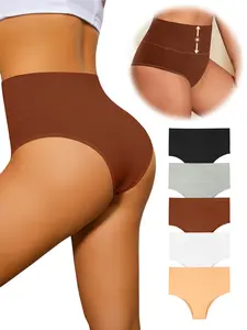 Ladies' 5-Pack Preppy Cotton-Spandex High-Waisted Full Coverage Period Panty, Breathable Lightweight Everyday Womenswear Underwear