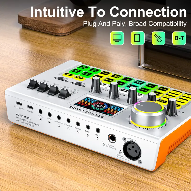 Y300 Podcast Audio Mixer Kit includes a P15 microphone, one-button