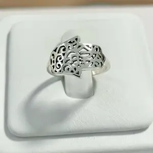 Sterling Silver 925 Hamsa Hand of God Ring