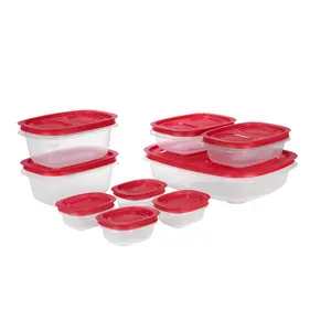 Rubbermaid EasyStore Large Containers 18-Piece Set Food Storage with Lids Neat Organized Stacking Extended Lip Durability Made in USA