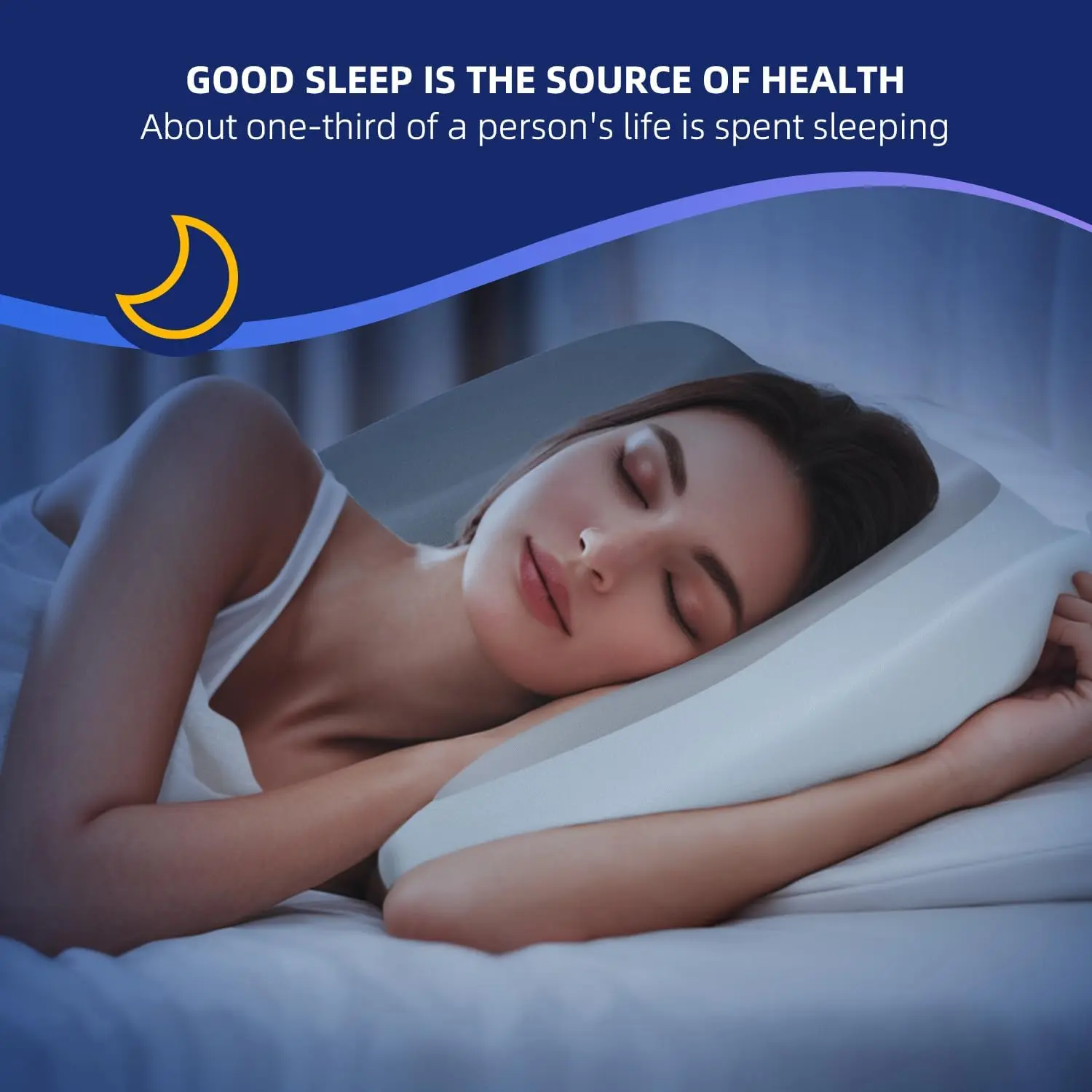 Cooling Gel Memory Foam Neck Pillow, Dual-Layer Contour Support Pillow, Adjustable Ergonomic Bed Pillow for Side, Back and Stomach Sleepers