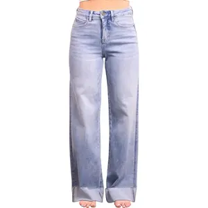 The Tarin by Ava Lane Mid-Rise Tummy Control Cuffed Wide Leg Jeans in Three Lengths