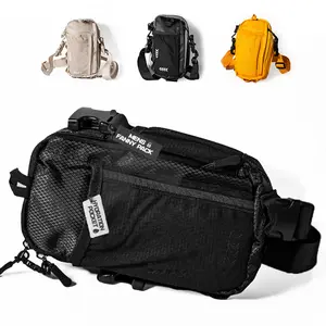 RaveRunner Anti Theft + Hydration Compatible - Modular Travel Fanny/Sling Pack – 8 Total Pockets, Bum Bag Style, Rip-Stop Nylon Material, Multiple Compartments