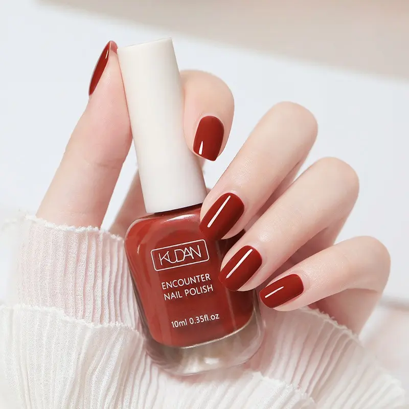 wine red Nail Polish 1PCS(0.35fl.oz) - Water-based Nail Polish. No LED Lamp Needed, Quick-drying, Long-lasting, Peelable Nail Polish, Suitable for At-home DIY Nail Art Manicure. An Ideal Gift for Spring And events. Nail Care