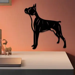 1pc Vintage Boxer Dog Metal Artistic Wall Art, Vintage Boxer Dog Statue Mural, Perfect for Living Room, Garden, Zoo Corner Decor, Christmas Decor, Ideal Gift for Dog Lovers autumn home decor Decoration Items