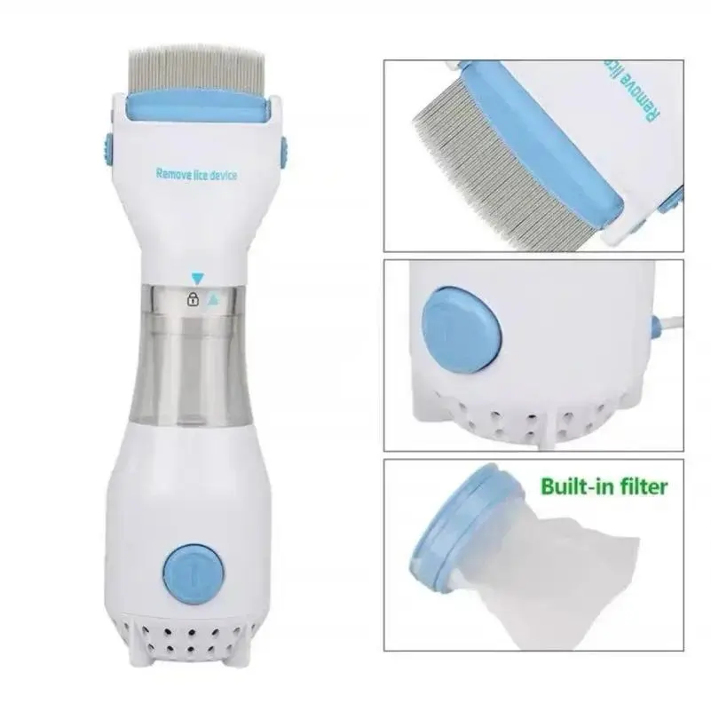 Blue Pet Flea Comb Brush - Multi-functional Physical Deworming Tool with Built-in Filter, Efficiently Removes Fleas & Lice, Captures Debris, Suitable for Cat & Dog Hair Cleaning