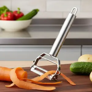 Stainless Steel Dual Sided Kitchen Grater: Efficient Slice & Shred for Potato Carrot Fruits Vegetables, Anti-Slip Guard, Safe Easy Clean Cooking gadget