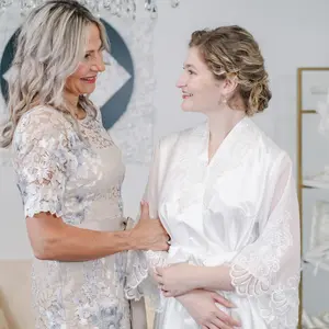 Getting Ready Bridal Robe made 100% from your Wedding Dress - Free Shipping in the secure DressBox included - Transform Your Wedding Dress into the Perfect Bridal Shower Gift