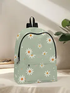 Daisy Print Backpack, Fun Design, Fashionable Look, Spacious Storage, Ideal for School, Travel, Business Trips, Back-To-School Season