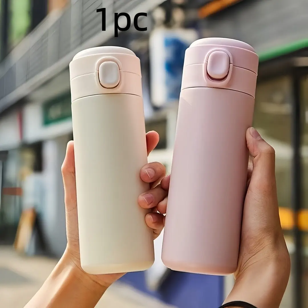 Modern Simple 304 Stainless Steel Small Bean Cup, Portable Bounce Lid Mini Water Bottle, Cute Insulated Student Travel Mug, Perfect Gift, Insulated Drinkware