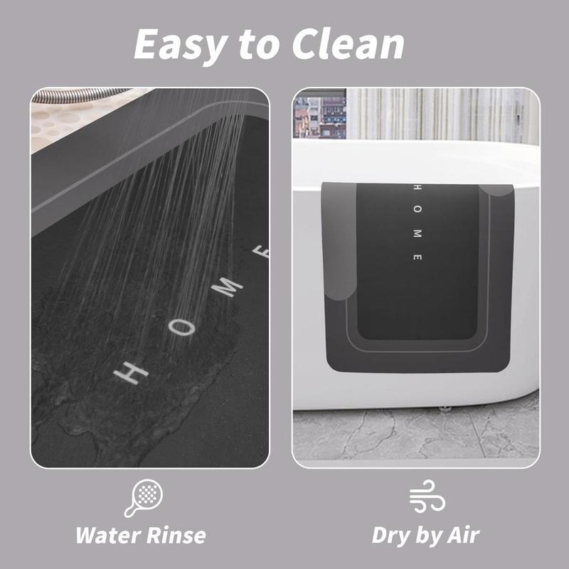 3PCS Absorbent Bath Mat Magic Rug Sets - Quick Drying Non-Slip Rubber Backed Black Mats (16.9''x23.6''+19.7''x23.6''+19.7''x31.9'') for Bathroom Kitchen, Floor Mat