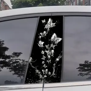 Charming Butterfly Car Sticker Set, Decal for Cars, Scratch-Resistant Waterproof, Designed for B Pillar, Matte, Easy to Apply and Remove
